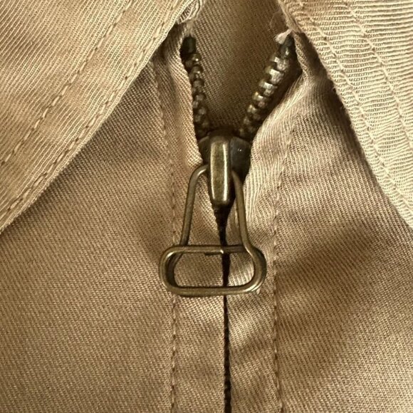 80s Vintage Lizwear Khaki Tan 100% Rayon Multi Pocket Safari Light Weight Jacket - Picture 4 of 14